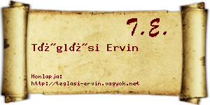 Téglási Ervin névjegykártya