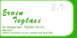 ervin teglasi business card