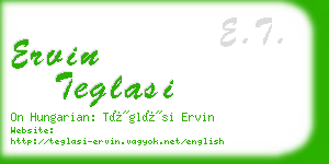 ervin teglasi business card